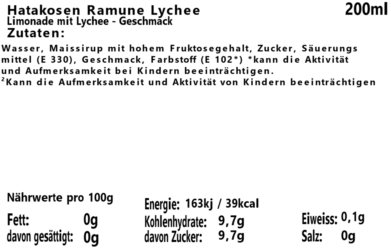 Hatakosen Ramune Lychee 200ml