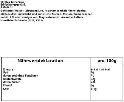 Skittles Juice Sour 414ml