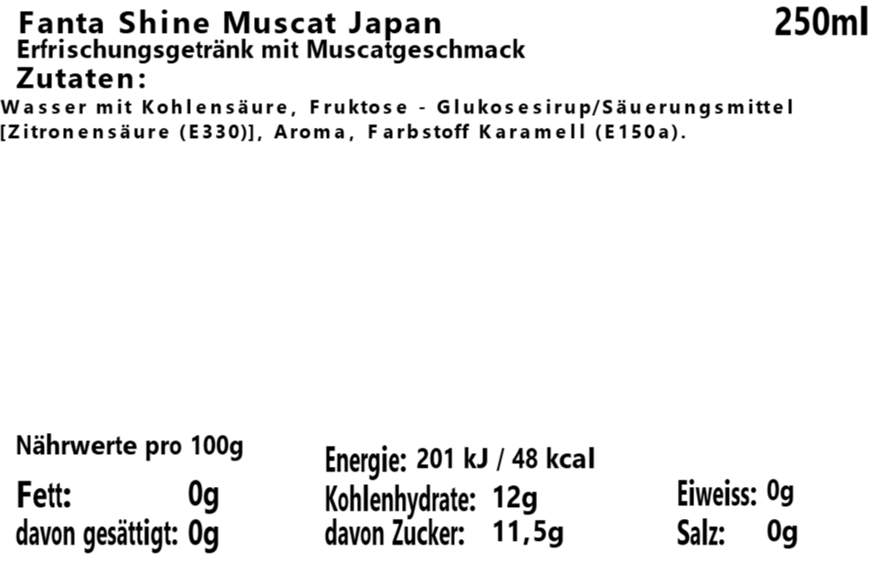 Fanta Shine Muscat 250ml