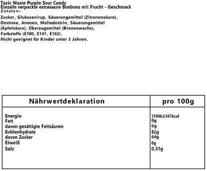 Toxic Waste Purple Sour Candy 42g