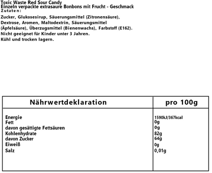 Toxic Waste Red Sour Candy 42g