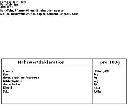 Herr's Crisp'n Tasty, knusprige Chips 28g