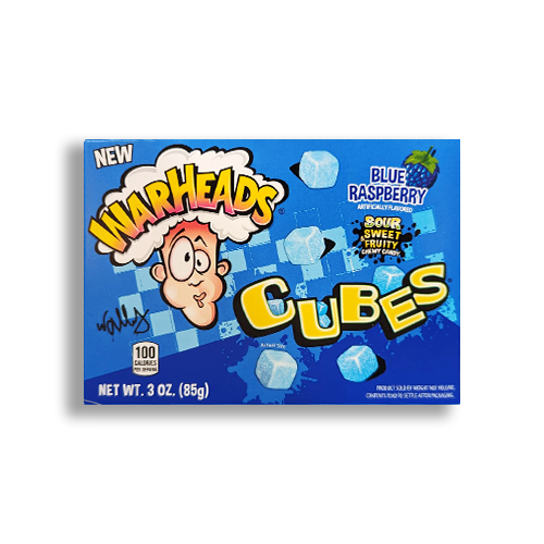 Warheads Blue Raspberry Cubes 85g