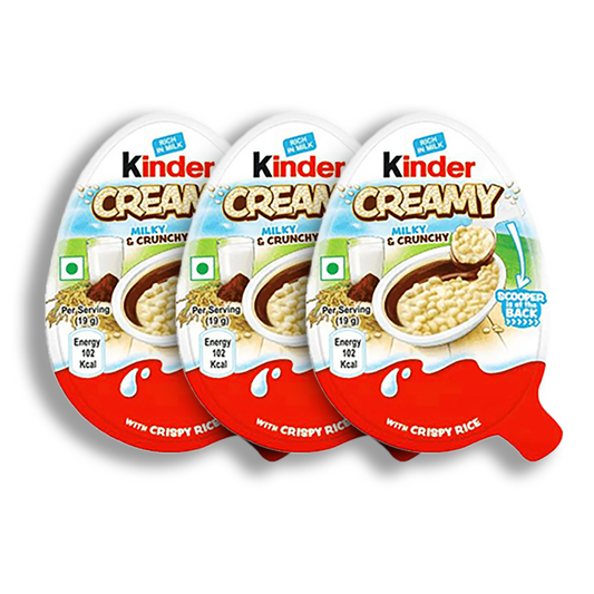 3x Kinder Creamy Milk & Crunchy 19g